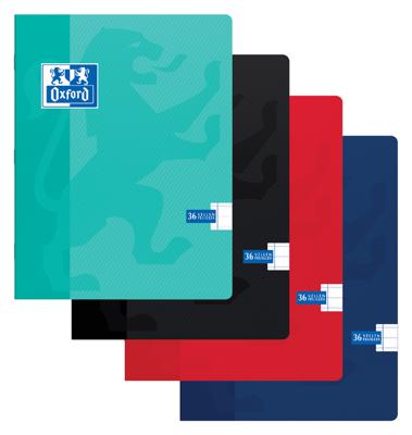 Schrift Oxford School A5 lijn 72 pagina&apos;s 80gr assorti