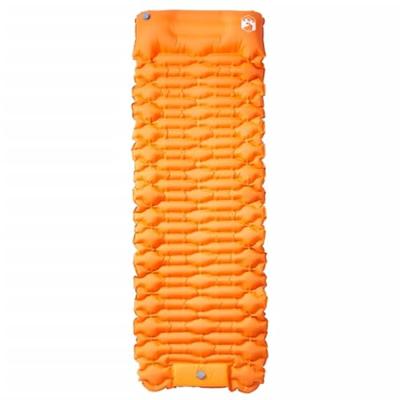 VidaXL Kampeermatras met kussen zelfopblazend 1-persoons oranje - thumbnail