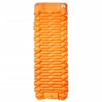 VidaXL Kampeermatras met kussen zelfopblazend 1-persoons oranje - thumbnail