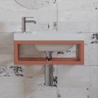 Fonteinset BWS Paris 40x22 cm met Glans Wit Fontein Mat Koper - thumbnail