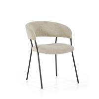 Eleonora Eetkamerstoel 'Luka' Bouclé, kleur Taupe - thumbnail