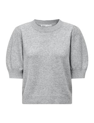 Only Onlrica Life 2/4 Pullover Knt Noos Trui Korte Mouw Light Grey Melange
