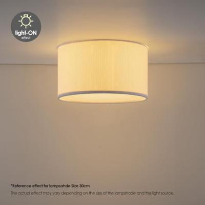 Corduroy Plafondlamp - Cilinder - Wit - Scandinavische stijl - ø30 x 17 cm - E27 Fitting - Geschikt voor Woonkamers en slaapkamers