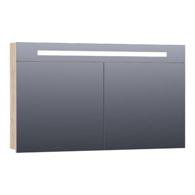 Brauer Promise Spiegelkast - 120 cm - met Directe Verlichting - 2 Enkelzijdige Spiegeldeuren - Forest Wheat