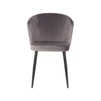 LABEL51 Eetkamerstoel Wave - Grijs - Fluweel - Black Frame - thumbnail