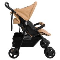 Tweeling kinderwagen staal taupe - thumbnail