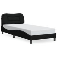 Bedframe met LED zonder matras 90x200 cm stof zwart - thumbnail
