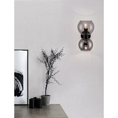 Lyora WandlampPalmer zwart met smoke glas - 9241120