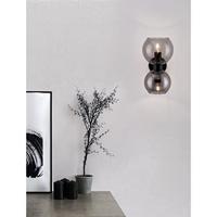 Lyora WandlampPalmer zwart met smoke glas - 9241120 - thumbnail
