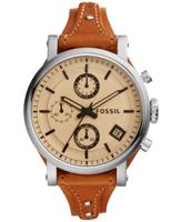 Fossil Dames ES4046 &apos;Original Boyfriend&apos; chronograaf bruin lederen horloge - thumbnail