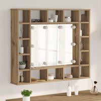 Spiegelkast met plank artisanaal eikenkleurig 91 x 15 x 76.5 cm - thumbnail