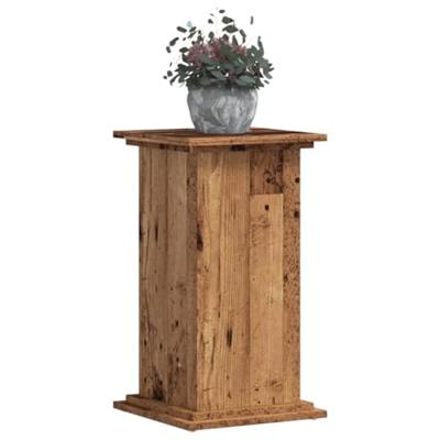 VidaXL Plantenstandaard 33x33x60 cm bewerkt hout oud houtkleurig