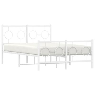 Bedframe met hoofd- en voeteneinde metaal wit 120 x 190 cm - thumbnail