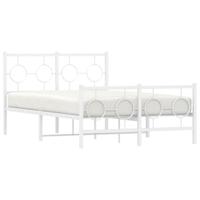 Bedframe met hoofd- en voeteneinde metaal wit 120 x 190 cm - thumbnail