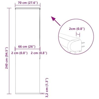 VidaXL Doucherolgordijn met cassette 70x240 cm stofbreedte 66 cm VidaXL Doucherolgordijn met cassette 70x240 cm stofbreedte 66 cm