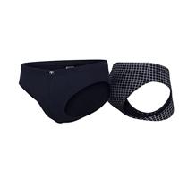 3-pak heren slips - Foxe-packet 2270 - navy ruit - Geruite 100% katoenen heren onderbroeken - thumbnail