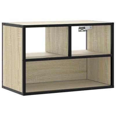 Tv-meubel 60x31x39,5 cm bewerkt hout metaal sonoma eikenkleurig Tv-meubel 60x31x39,5 cm bewerkt hout metaal sonoma eikenkleurig