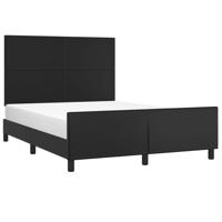 Bedframe met hoofdbord kunstleer zwart 140x200 cm - thumbnail