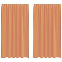 VidaXL Voile gordijnen met roedezakken 2 st terracotta - thumbnail