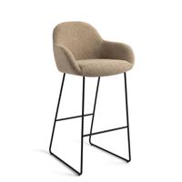 Jesper Home Barkruk 'Kushi' Slide Black, kleur Moss Meadow (zithoogte 77cm) - thumbnail