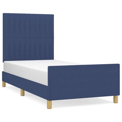 Bedframe zonder matras 90x200 cm stof blauw