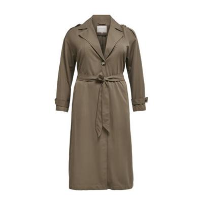 ONLY CARMAKOMA trenchcoat CARLINE X-LONG met ceintuur groen