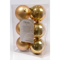 6 kerstballen licht goud 80 mm KSD - Ksd - thumbnail