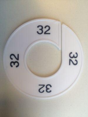 Maatring 9cm wit/zwart 32