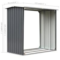 VidaXL Haardhoutschuur 172x91x154 cm gegalvaniseerd staal grijs - thumbnail