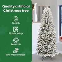 VidaXL Kunstkerstboom wit 240 cm pvc en plastic en staal en pe - thumbnail