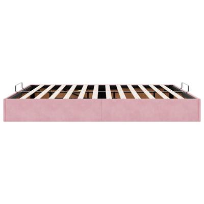 Ottoman bedframe zonder matras 180x200 cm fluweel roze