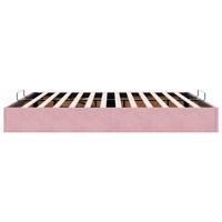 Ottoman bedframe zonder matras 180x200 cm fluweel roze - thumbnail