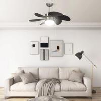 VidaXL Plafondventilator met lamp 76 cm donkerbruin - thumbnail