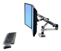 Ergotron LX Dual Arm Side by Side Desk Mount Monitor-tafelbeugel Aantal monteerbare displays: 2 Display(s) 38,1 cm (15) - 68,6 cm (27) Aluminium In hoogte - thumbnail