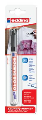 Edding wasgoedmarker e-8040/1 zwart, op blister