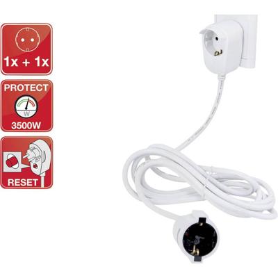 REV 0016130114 Stroom Verlengkabel Wit 3.00 m H05VV-F 3G 1,5 mm² REV 0016130114 Stroom Verlengkabel Wit 3.00 m H05VV-F 3G 1,5 mm²