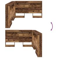 Opberghoofdbord met plank Oud hout 120 cm Bewerkt hout - thumbnail