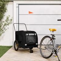 Hondenfietstrailer oxford stof en ijzer zwart - thumbnail