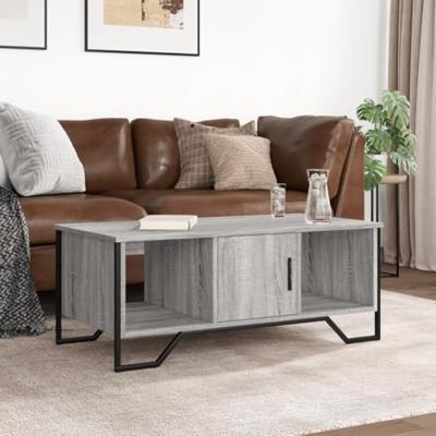 Salontafel 100x51x40 cm bewerkt hout grijs sonoma