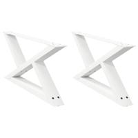 Salontafelpoten 2 st 70x(30-31,3) cm staal wit - thumbnail