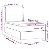 Boxspring met matras fluweel donkergrijs 90x200 cm - thumbnail