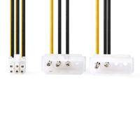 Nedis Interne Voedingskabel | 2x Molex Male | PCI-Express Female | 0.2 m | Geel / Zwart | 1 stuks - CCGP74210VA015 CCGP74210VA015 - thumbnail