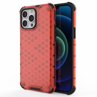 Lunso - Honinggraat Armor Backcover hoes - iPhone 13 Pro Max - Rood - thumbnail