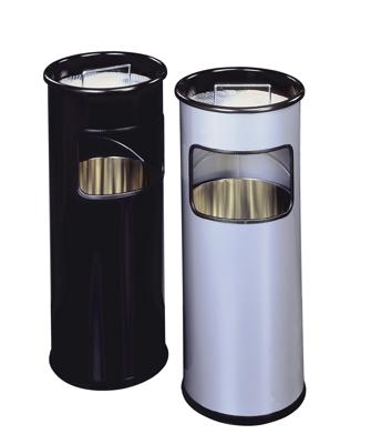 Durable Combi-asbak | d.260xH620mm zilver | staalplaat | 1 stuk - 333023 333023 - thumbnail
