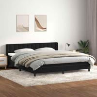 Boxspring met matras fluweel zwart 180x210 cm - thumbnail