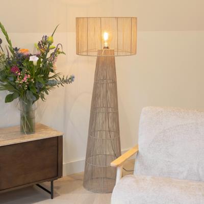 By-Boo Vloerlamp 'Oshu' Jute, 146cm hoog