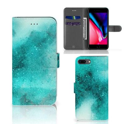 Hoesje Apple iPhone 7 Plus | 8 Plus Painting Blue | Portemonnee hoesje