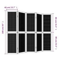 Kamerscherm met 5 panelen massief paulowniahout bruin - thumbnail