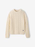Gedraaide trui voor meisjes JONEN vanille - thumbnail