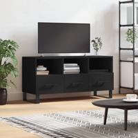Tv-meubel 102x36x50 cm bewerkt hout zwart - thumbnail